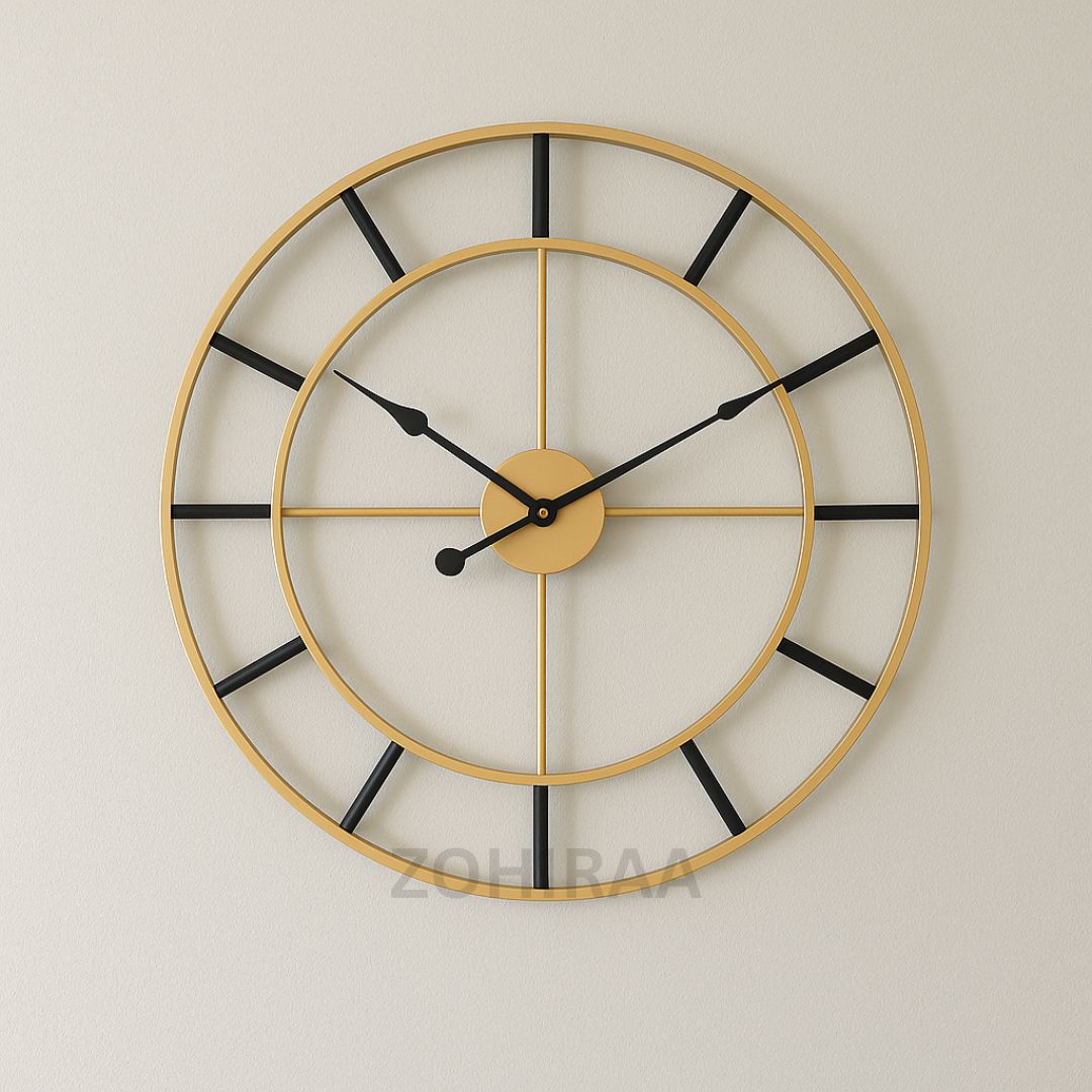 Luxe Gold & Black Wall Clock