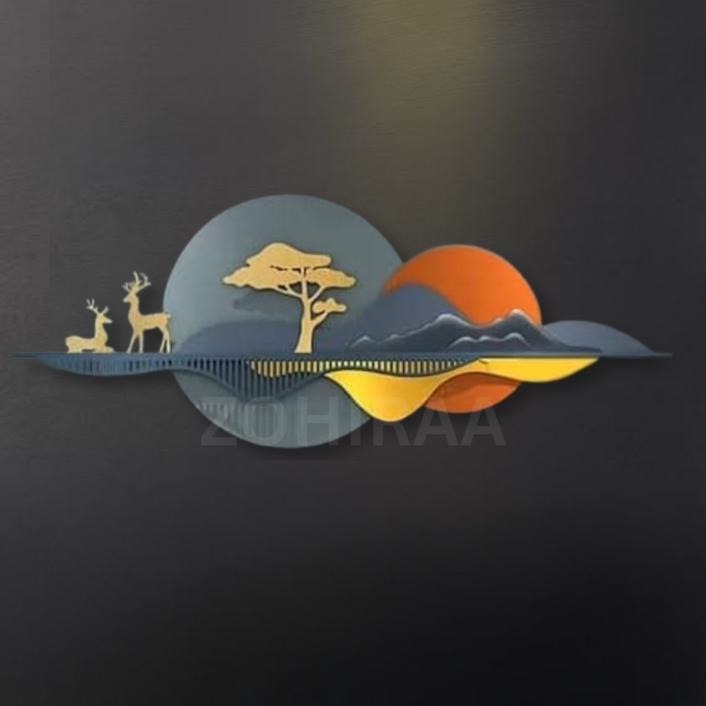 Modern 3D Metal Nature Landscape Wall Decor for Living Room