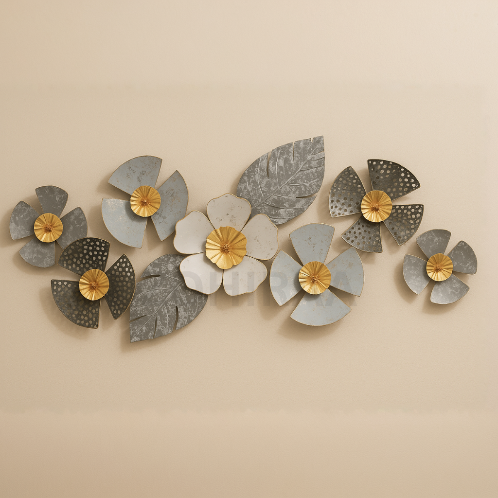 Rustic Floral Metal Wall Art