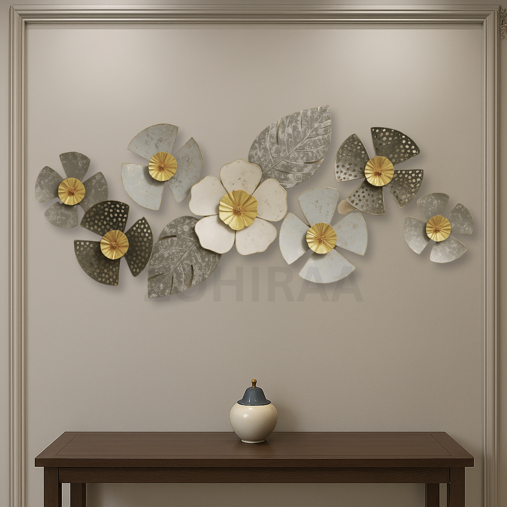 Rustic Floral Metal Wall Art
