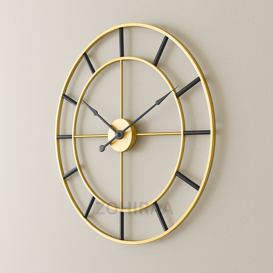Luxe Gold & Black Wall Clock